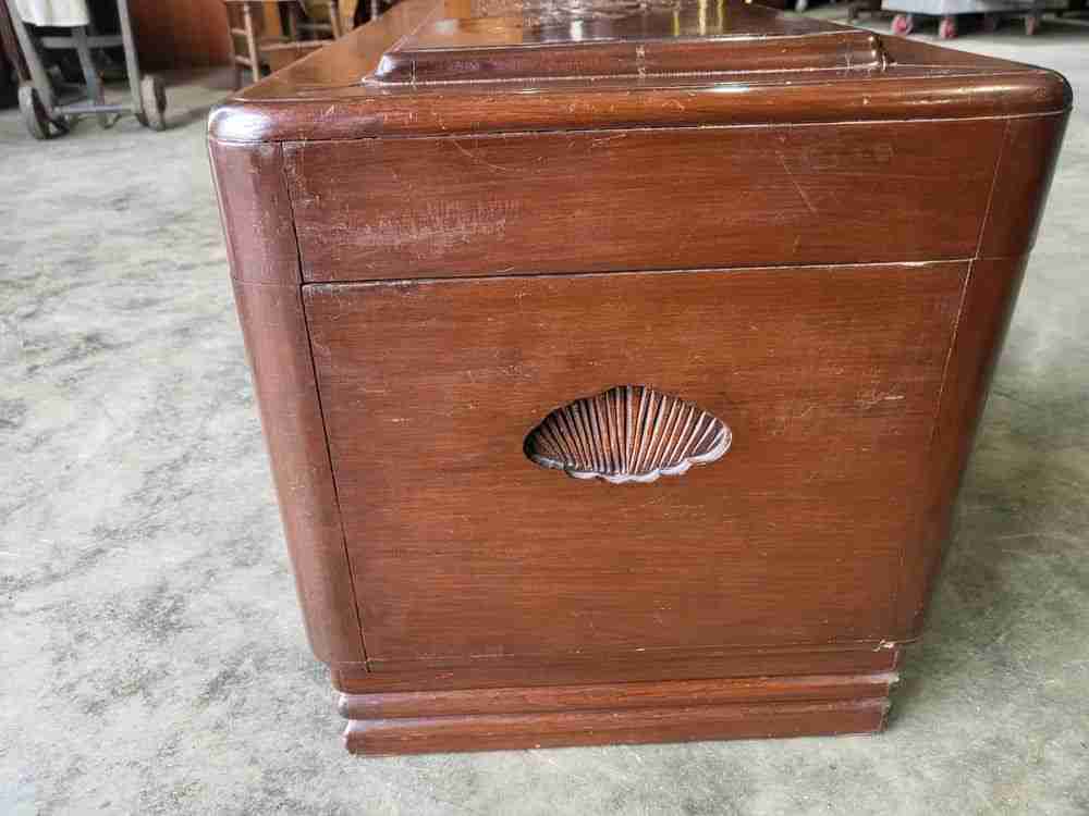 Vintage 20thC Chinese carved camphor wood  trunk chest storage box coffer