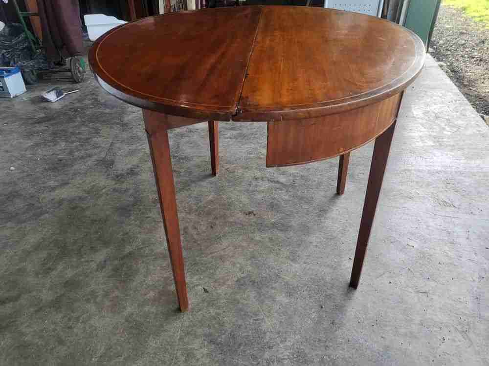Antique Edwardian inlaid gate leg drop leaf occasional dining table