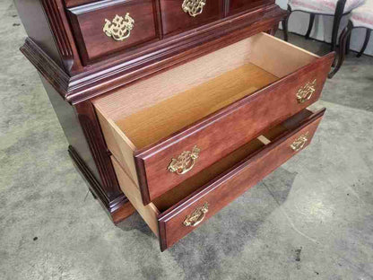 Antique repro tall 4 over 2 chest of drawers chest on chest