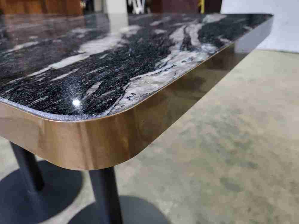 Small marble ? pedestal occasional dining work table seat 4