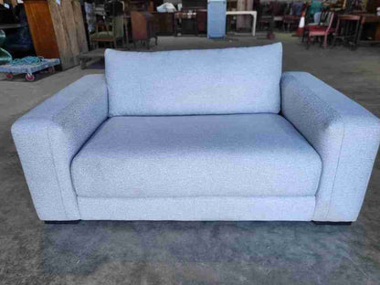 Modern 2 seat grey sofa ex shop display 70's style square