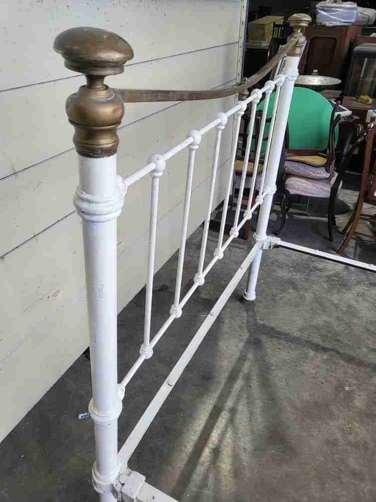 Antique Victorian cast iron double bed frame