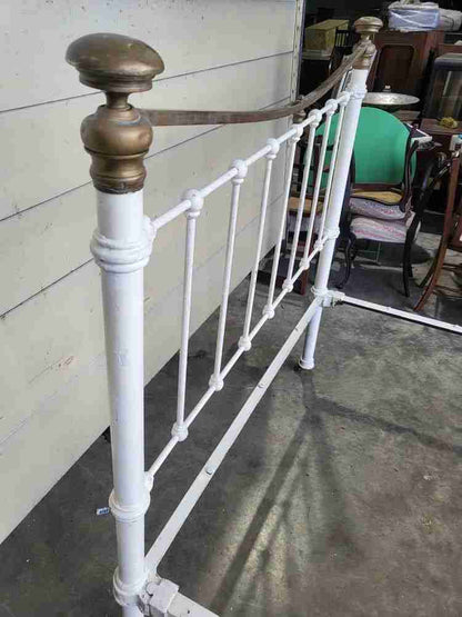 Antique Victorian cast iron double bed frame