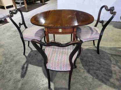 Pair two antique repro Pembroke side inlaid occasional dining tables PRICE x 1