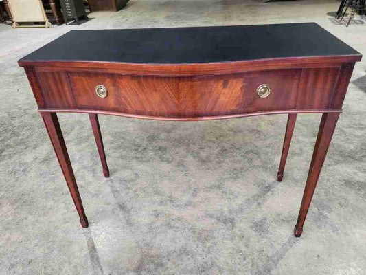 Antique repro mahogany serpentine sideboard serving table drawer fluted legs