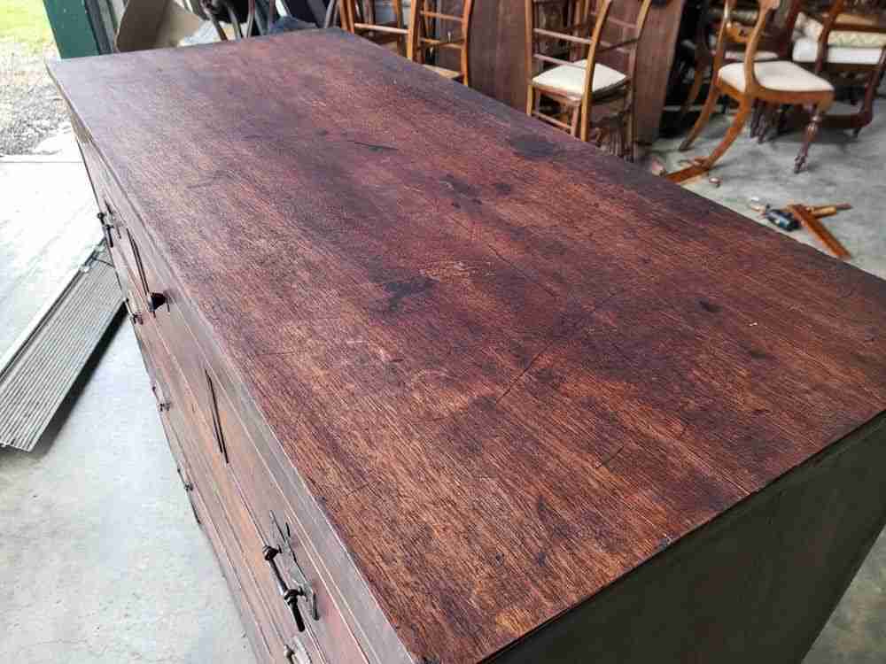 Antique Georgian Mahogany 3 over 3 inlaid chest of drawers square legs