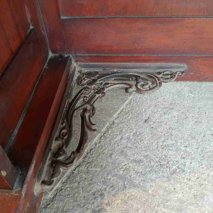 antique victorian mahogany panelled clerks desk table cabriole legs lift lid