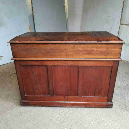 antique victorian mahogany panelled clerks desk table cabriole legs lift lid