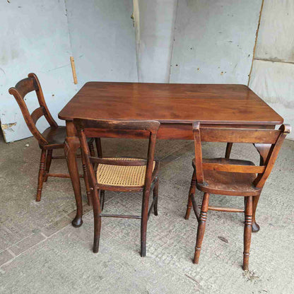 antique 1920's mahogany extending 1 leaf dining table table cabriole legs seat 8