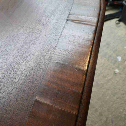 antique Georgian mahogany rectangular tilt top dining table quad legs castors 6