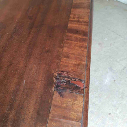 antique Georgian mahogany rectangular tilt top dining table quad legs castors 6