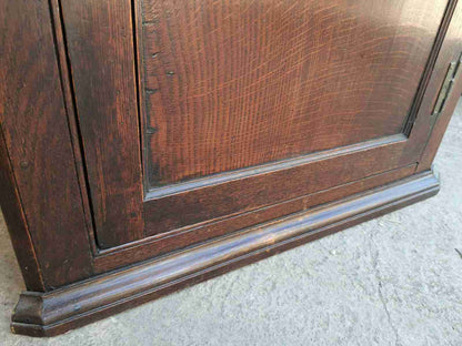 antique Georgian oak single door corner cabinet serpentine shelves cupboard