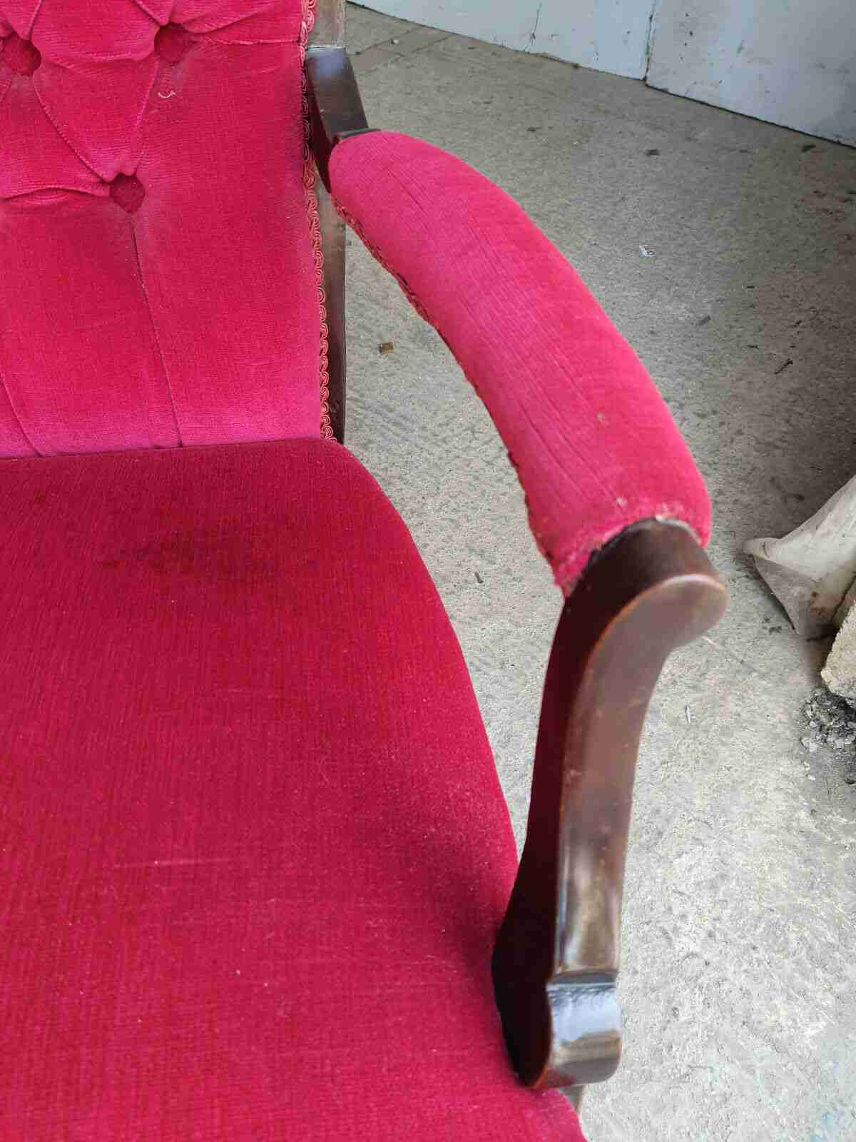 antique art nouveau 2 seat wood frame mahogany sofa cabriole legs castors settee