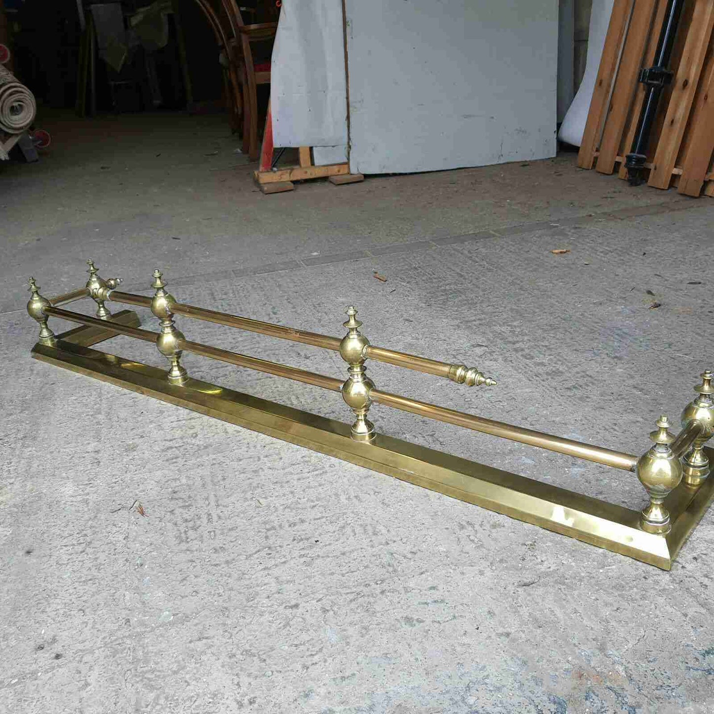 antique brass 2 tier fire fender fire fender 132 w x 24 d fireplace hearth fire