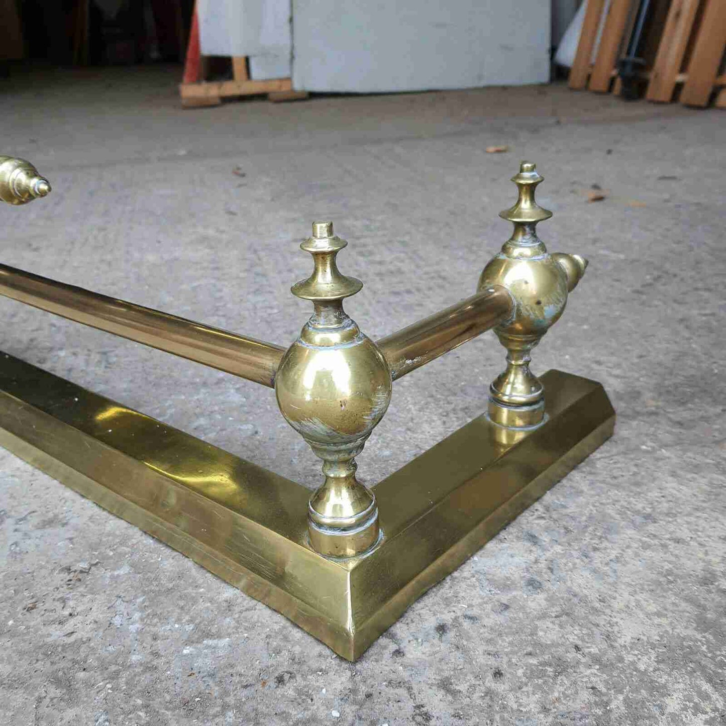 antique brass 2 tier fire fender fire fender 132 w x 24 d fireplace hearth fire