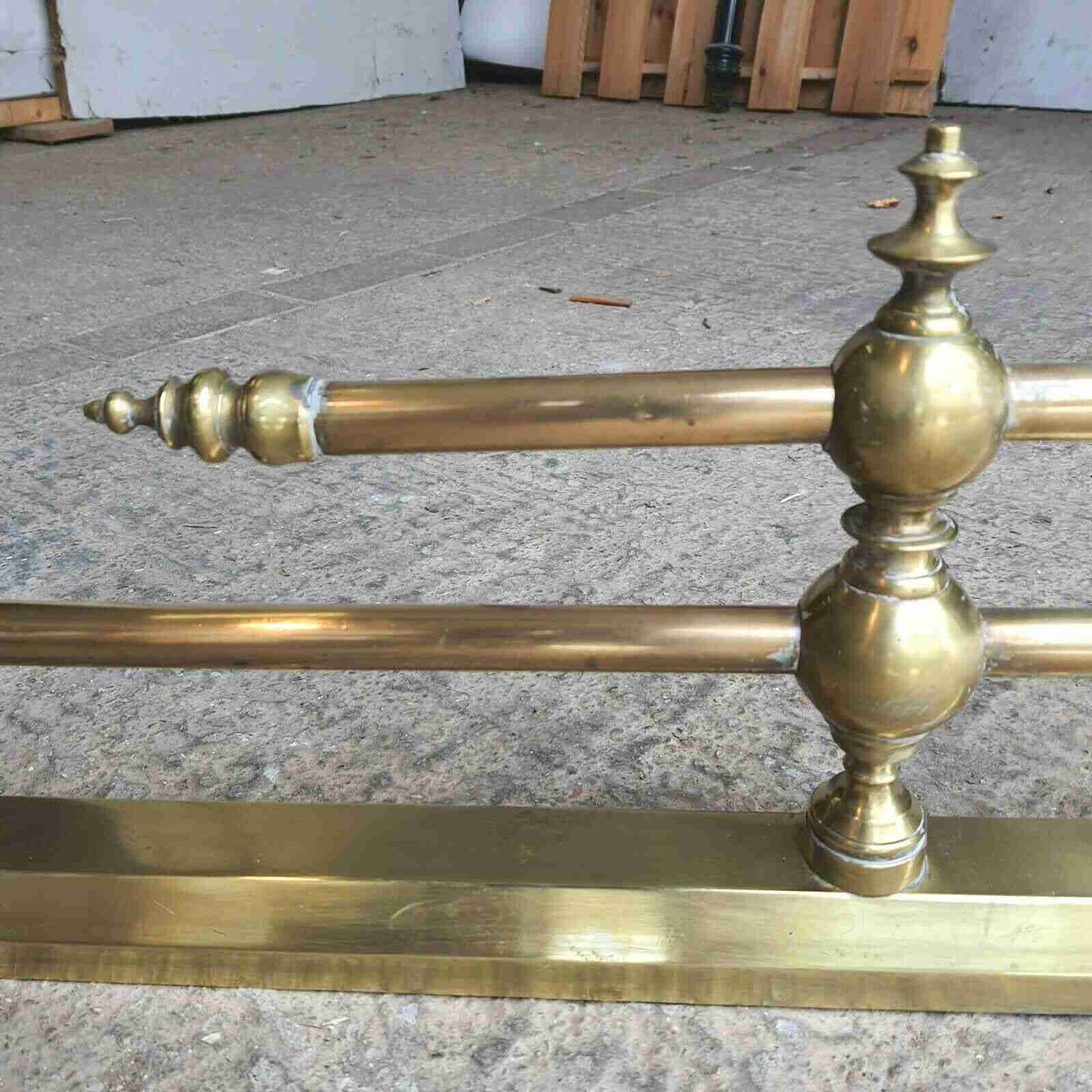 antique brass 2 tier fire fender fire fender 132 w x 24 d fireplace hearth fire