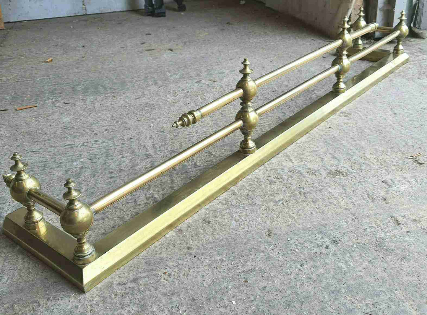 antique brass 2 tier fire fender fire fender 132 w x 24 d fireplace hearth fire