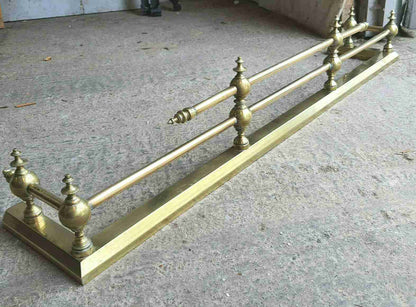 antique brass 2 tier fire fender fire fender 132 w x 24 d fireplace hearth fire