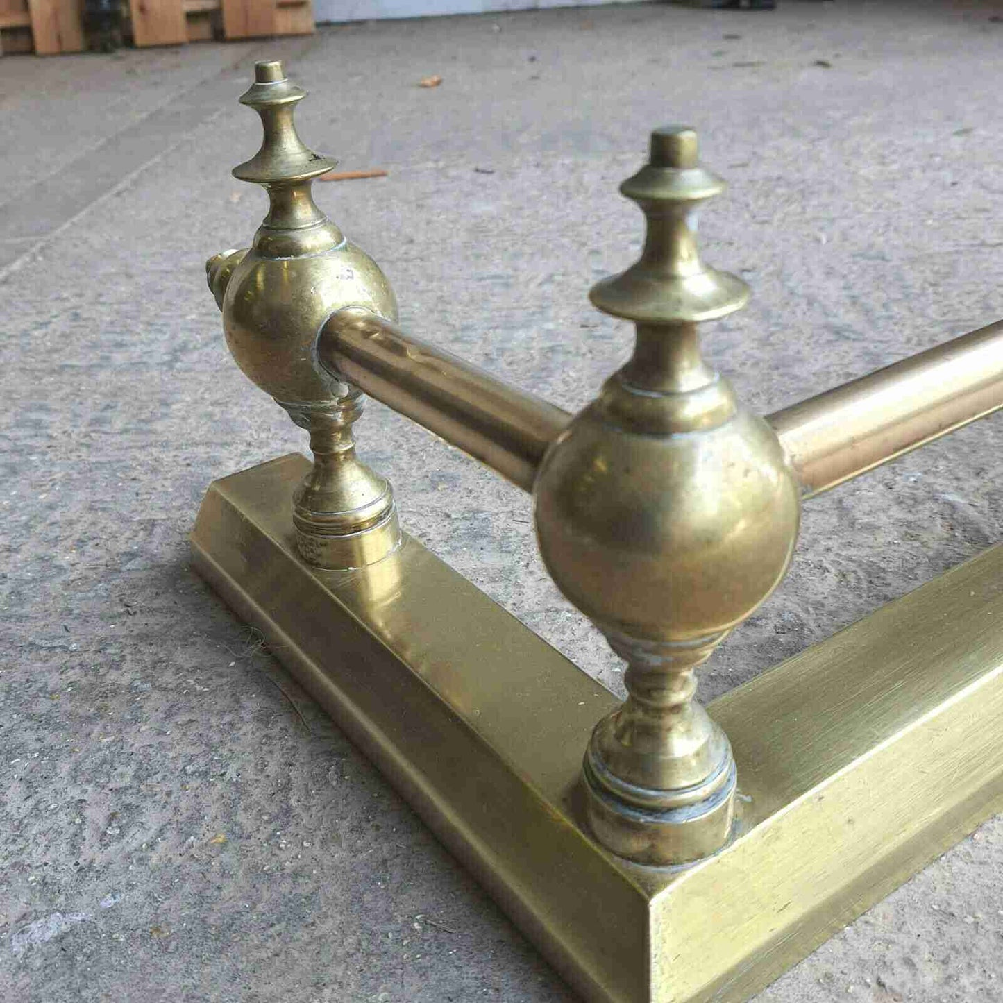antique brass 2 tier fire fender fire fender 132 w x 24 d fireplace hearth fire
