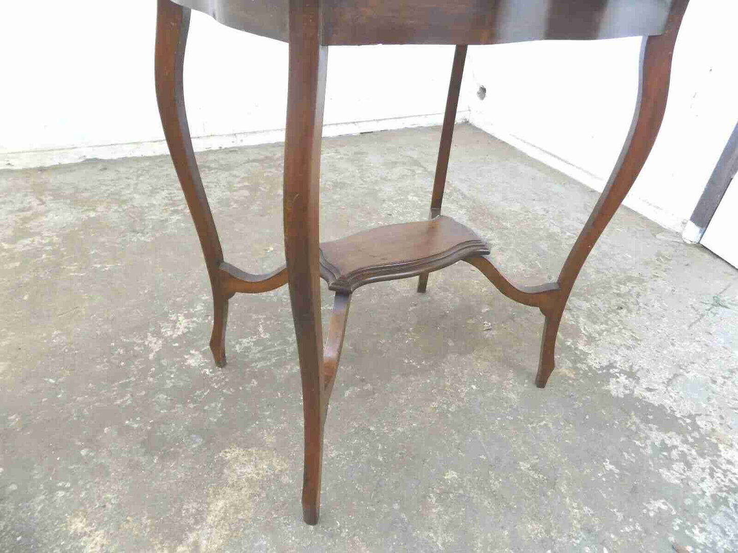 Antique Edwardian 2 tier crimped edged side table