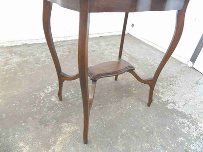 Antique Edwardian 2 tier crimped edged side table