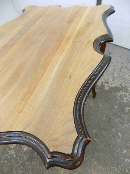 Antique Edwardian 2 tier crimped edged side table
