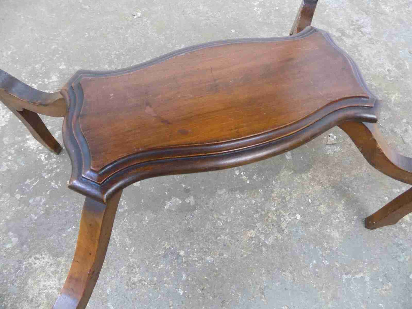 Antique Edwardian 2 tier crimped edged side table
