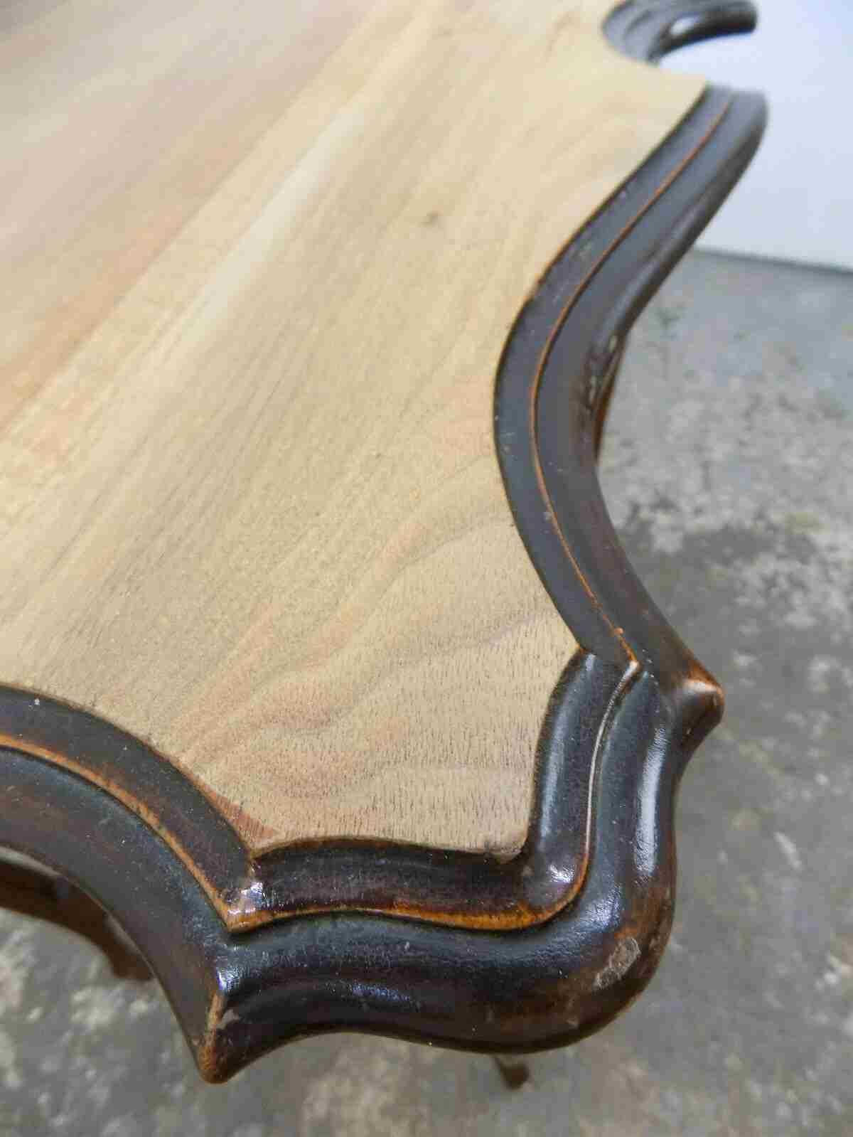 Antique Edwardian 2 tier crimped edged side table