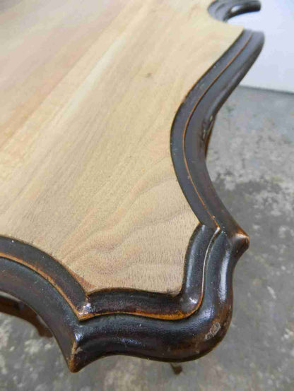 Antique Edwardian 2 tier crimped edged side table