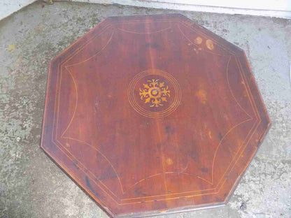 Antique Edwardian octagonal 2 tier inlaid occasional table