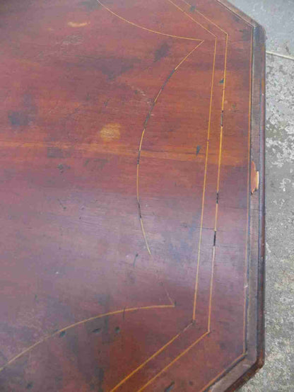 Antique Edwardian octagonal 2 tier inlaid occasional table