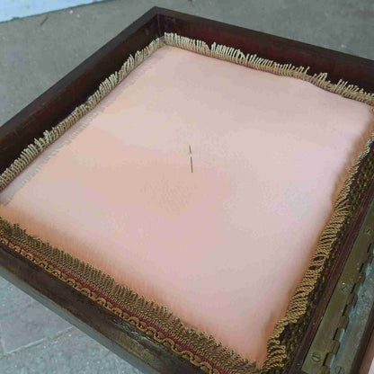 antique edwardian square mahogany sewing box side end table cabriole legs drawer