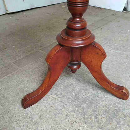 antique elm side end table pedestal table tripod base curved rectangular top