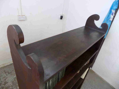 Antique freestanding Edwardian large mahogany open front bookcase