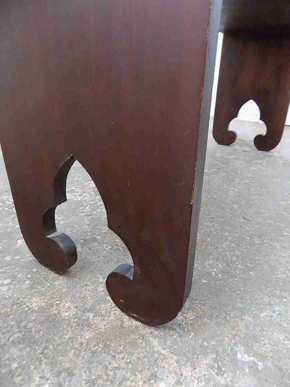 Antique freestanding Edwardian large mahogany open front bookcase