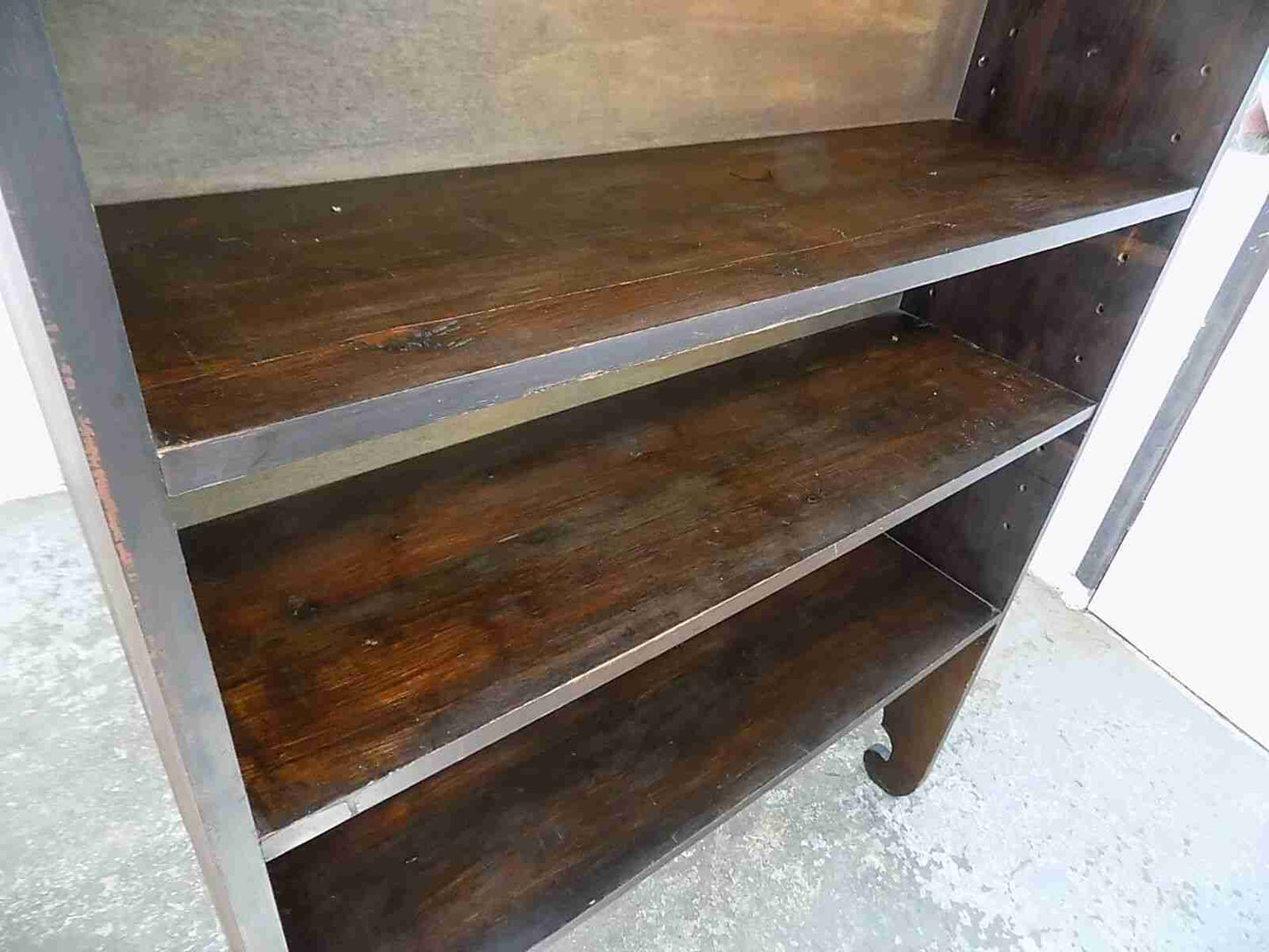 Antique freestanding Edwardian large mahogany open front bookcase