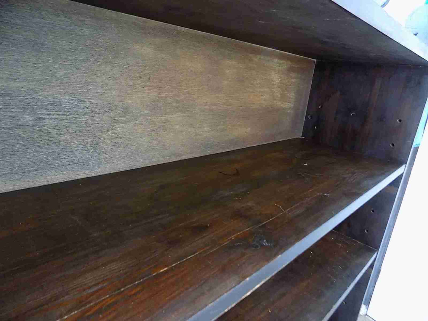 Antique freestanding Edwardian large mahogany open front bookcase