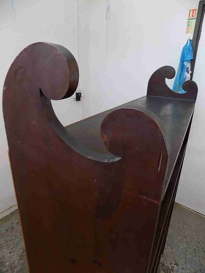 Antique freestanding Edwardian large mahogany open front bookcase