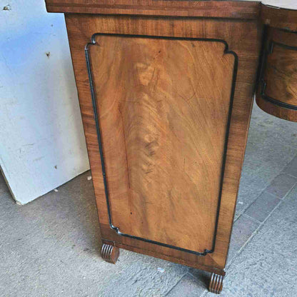 antique georgian mahogany breakfront sideboard 2 doors drawer cupboard shelves