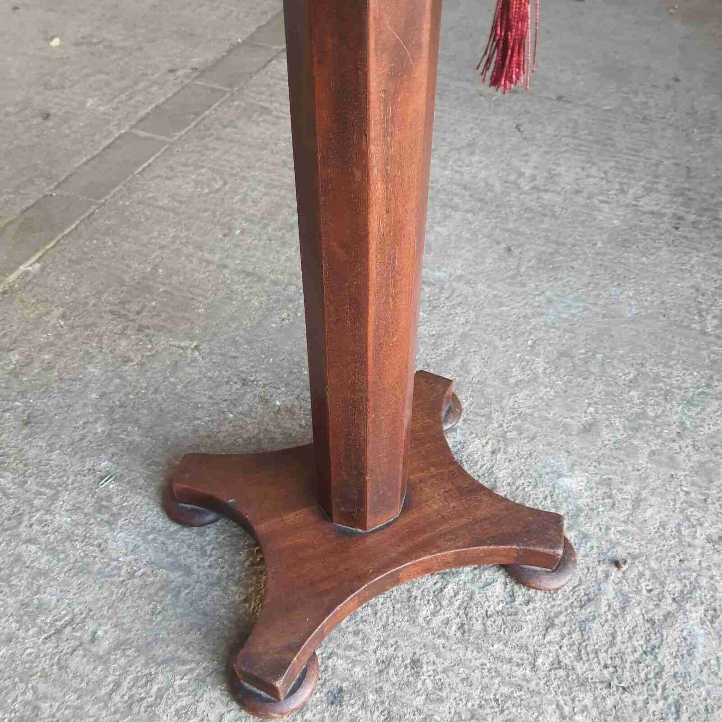 antique georgian mahogany pedestal quad base end side table drawer pot handles