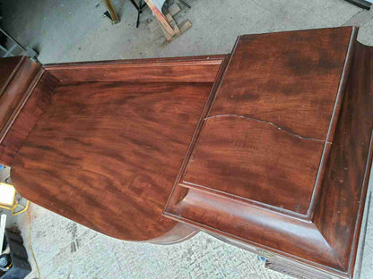 antique georgian pedestal mahogany bow sideboard drawers cupboard ice drawer