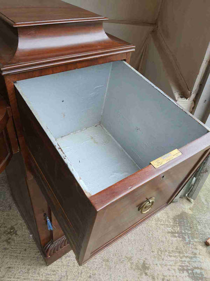 antique georgian pedestal mahogany bow sideboard drawers cupboard ice drawer