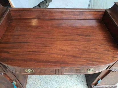 antique georgian pedestal mahogany bow sideboard drawers cupboard ice drawer