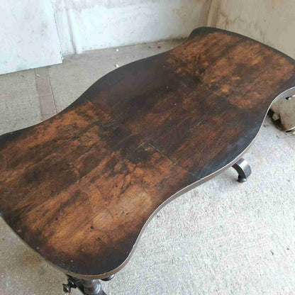 antique serpentine victorian console server hall ocassional buffet table rope