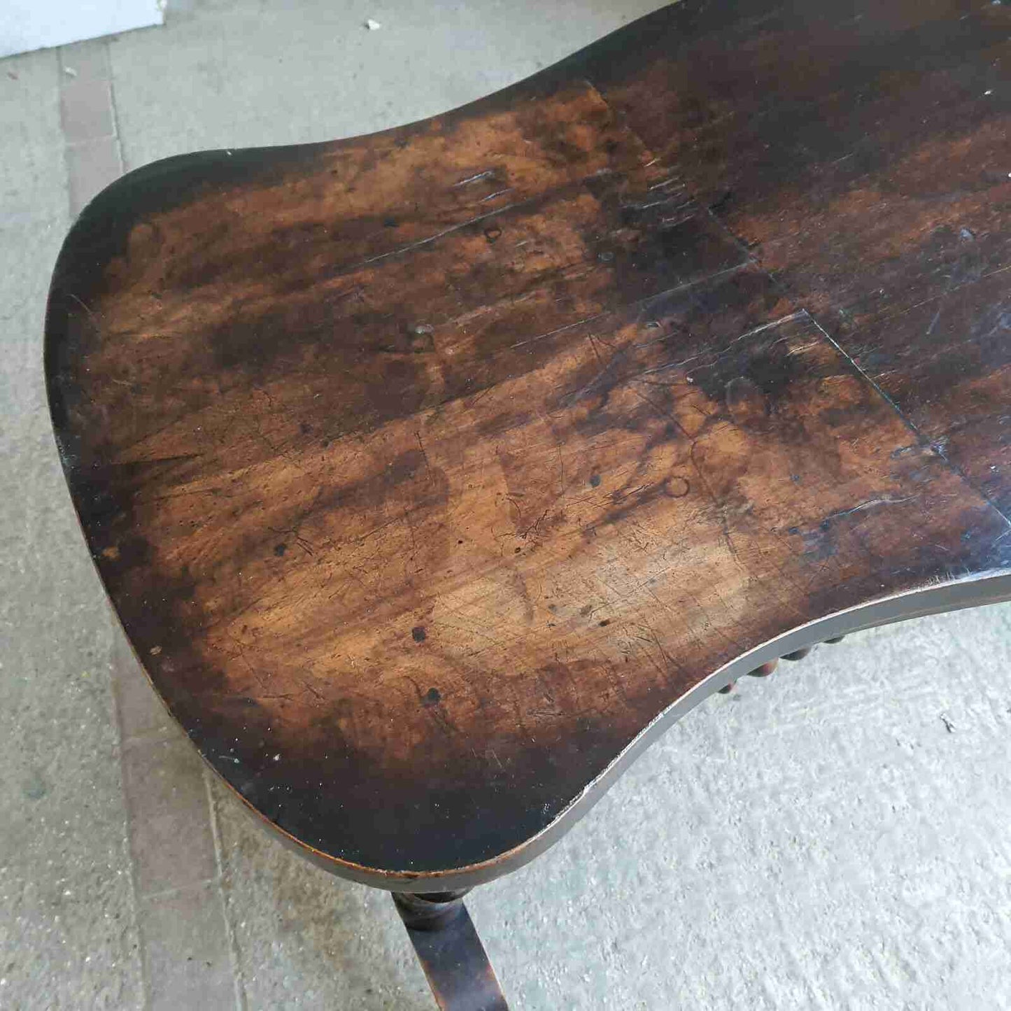 antique serpentine victorian console server hall ocassional buffet table rope