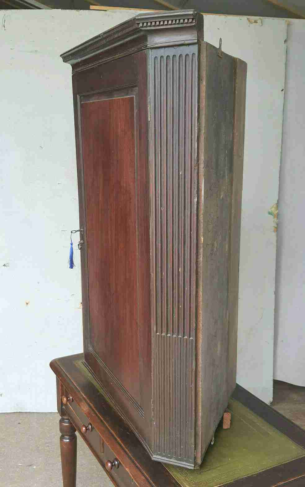 antique victorian mahogany single door corner cabinet shelves cabinet cupboard