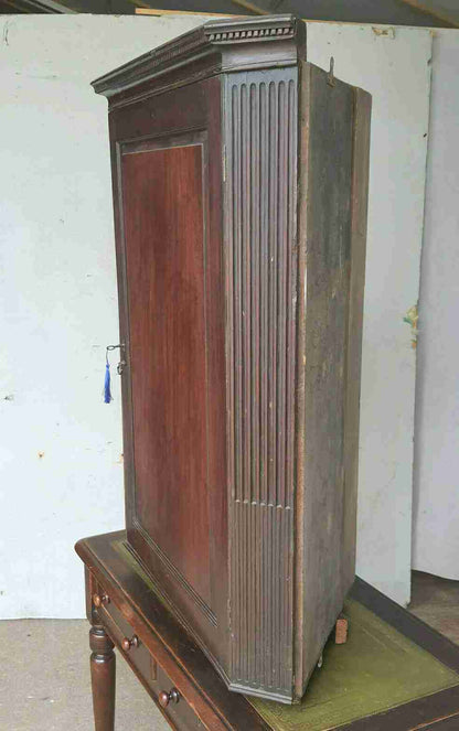 antique victorian mahogany single door corner cabinet shelves cabinet cupboard