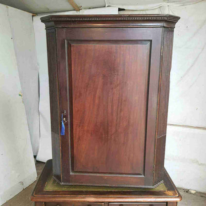antique victorian mahogany single door corner cabinet shelves cabinet cupboard