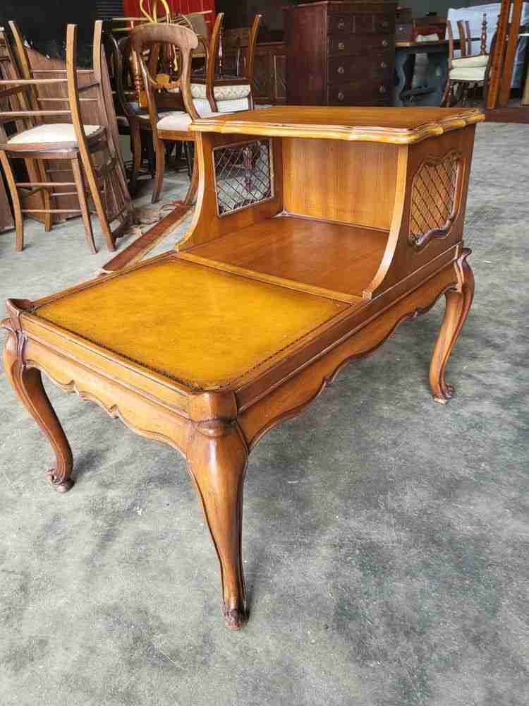 Pair antique repro French side end sofa tables cabriole legs