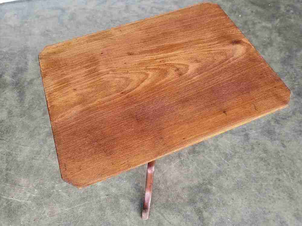 Antique small square tilt top side end lamp occasional table